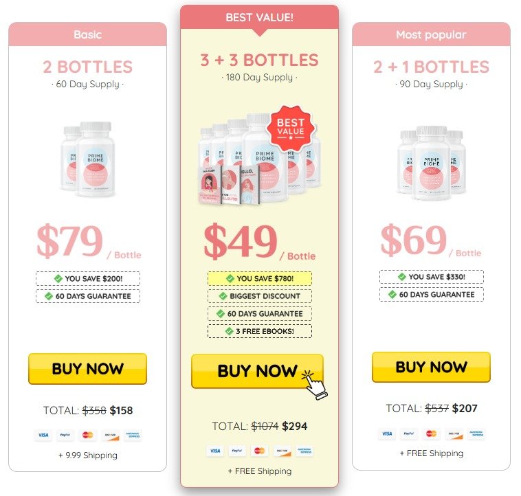 Primebiome Price online